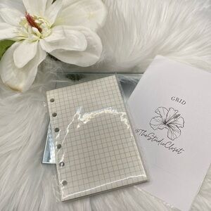 New! PM SIZE AGENDA REFILL PAGES, GRID STYLE Pack of 40-50 sheets, 6 holes